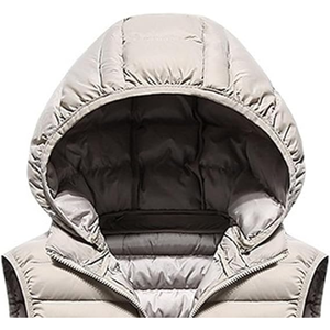 2025 Sleeveless Custom Canvas Stand Collar Front Logo Men Winter Outdoor Puffer Jackets Wholesale Unisex Big Size <b>Zip</b>-<b>Up</b> - Product Image 3