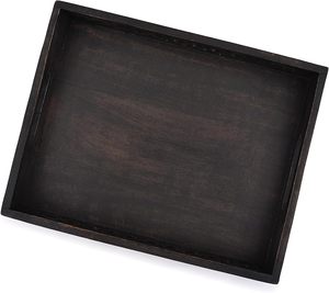 Plateau de service rectangulaire en bois et assiette, plateau à thé/dîner/boissons, table basse, mariage, léger, écologique, technique de gravure - Product Image 2