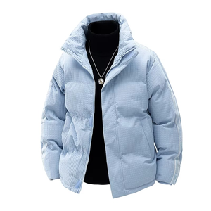 Abrigo Acolchado de Algodón para Hombre, Estilo Coreano, Informal, Grueso, Cálido, Impermeable, de Alta Calidad, para Otoño e Invierno, Color Sólido, Holgado, con Frente Acolchado - Product Image 2