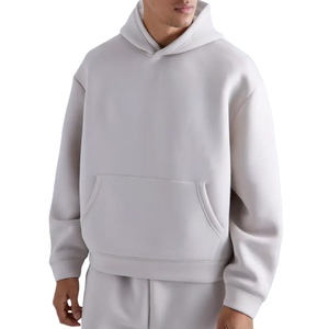 Sweats à capuche unis surdimensionnés en coton de haute qualité à épaules tombantes pour hommes et femmes vente en gros de logo personnalisé lourd 500gsm - Product Image 6