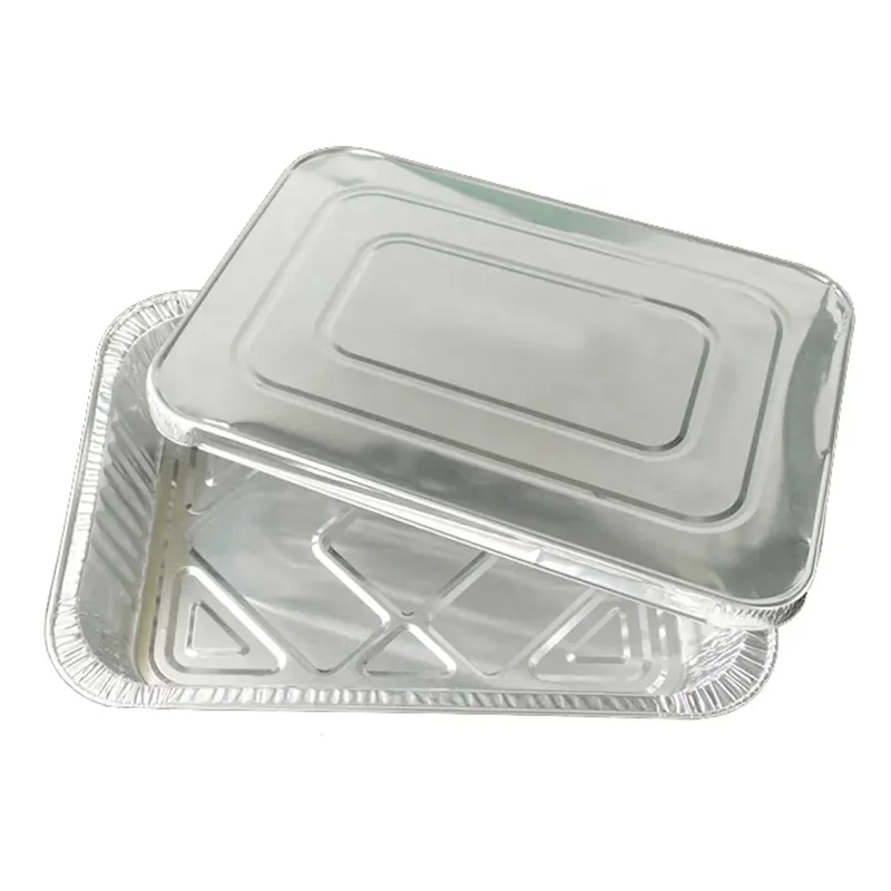Deep Aluminum Foil Pan * Container Lunch Box Accept 3500ML Half Size RE320 9x13 Half Size Shallow 320*260*60mm Food OEM Logo LWS