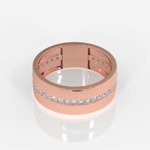 Modern Nobility 9K Yellow <b>Gold</b> Men's Eternity Band <b>Ring</b> Lab Grown Diamond <b>Set</b> in 14K Fine Jewelry for Everyday Wear - Product Image 6
