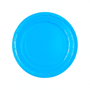 Assiettes en papier bleues Party Love 23 cm jetables pour fêtes, lot de 12 pièces - Product Image 2