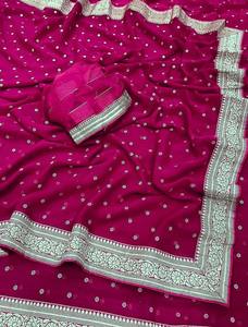 Sari de poliéster de calidad superior para bodas, grandes celebraciones y ropa nupcial, Sari listo para usar a un precio asequible - Product Image 3