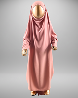 Robe Jilbab Abaya pour femmes et enfants musulmans, en laine pêche, longueur ras du sol, écologique, respirante, lavable, modeste, simple, pour soirée/formelle