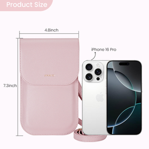 Pochette pour <span class=keywords><strong>smartphone</strong></span> Mini sacs à bandoulière en cuir véritable pour femmes Sacs pour téléphone portable pour femmes - Product Image 4