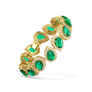 สร้อยข้อมือเพชรและกำไลข้อมือสีทองและสีเหลืองไพลินที่เงียบสงบ - Product Image 4