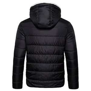 Chaqueta Acolchada con Capucha para Hombre, Estilo Casual, Cierre de Cremallera, Color Sólido, Resistente al Viento, Relleno de Poliéster, Corte Ajustado - Product Image 5