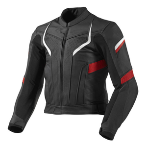 Top Selling Windproof Custom Racing Black/Red Cowhide Leather Motorbike Jacket CE Protections Sport <b>Protector</b> Custom Logo Design - Product Image 1
