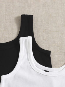Tops cortos lisos sin mangas de verano para mujer, camiseta sin mangas informal teñida, camiseta sin mangas para mujer, logotipo personalizado hecho por RAM Industry - Product Image 5