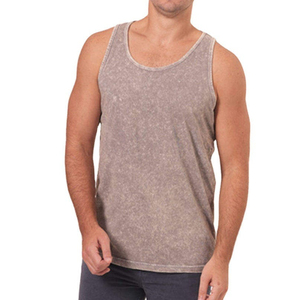 Custom Tank Top Cotton <b>Singlet</b> Sleeveless Acid Washed Vest Gym <b>Mens</b> Tank Top Custom Printing Oversized Tank Top - Product Image 3