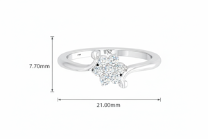 แหวนทอง 14K ประดับเพชรธรรมชาติ ดีไซน์หรูหราสำหรับผู้หญิง พร้อมเพชรทรงกลมเจียระไนแบบบริลเลียนท์ 7 เม็ด |   0.20 กะรัต |   ชุดลำลองประจำวัน - Product Image 2