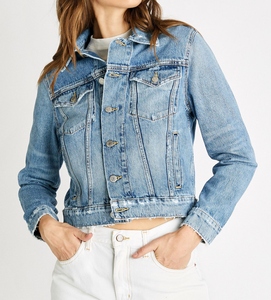 Veste en jean décontractée pour femmes avec cordon de serrage réglable et fermeture éclair pour un usage quotidien sportif et décontracté - Product Image 5