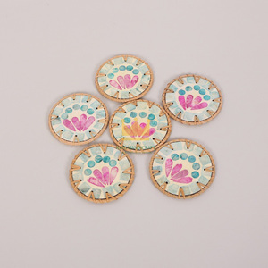 Handmade Shell Mat Decorative Colorful Rattan <b>Placemat</b> <b>Woven</b> Rattan Shell Coaster Insulated Tea Cup Mat Tea Table - Product Image 4
