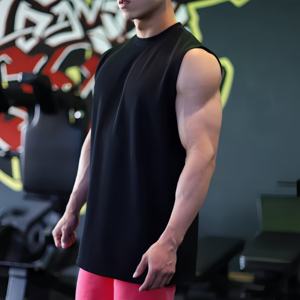 Débardeur de sport pour homme, taille plus, sans manches, respirant, tricoté, décontracté, pour la salle de sport, l'entraînement, le fitness, vêtements de sport - Product Image 1