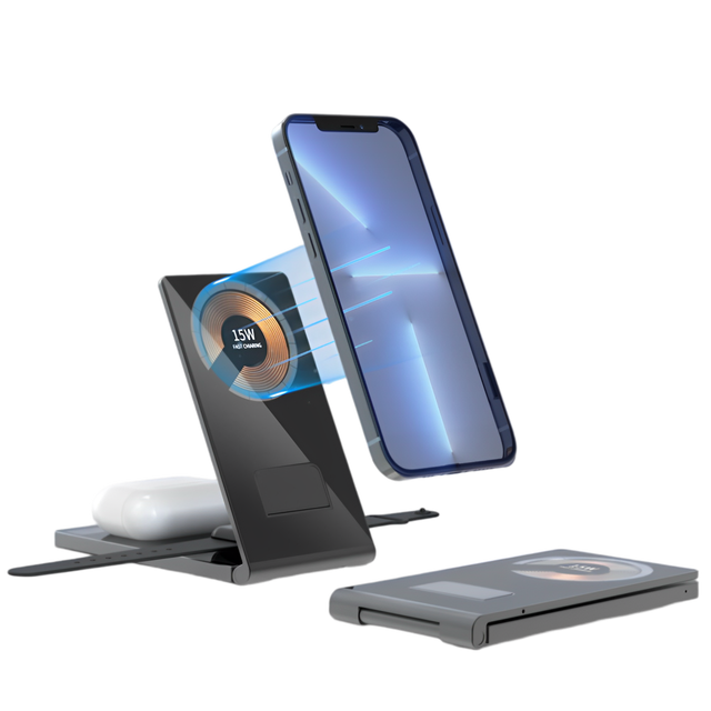 Phone Charger Portable Wireless Charging for Phone Foldable 3 in 1 Wireless Charging Stations Magnetic Wireless Charger