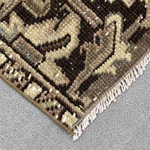 Vintage Rug, 9.7x12.3 ft Turkish Rug, <b>Brown</b> Black Animal Print <b>Wool</b> Rug - Product Image 4