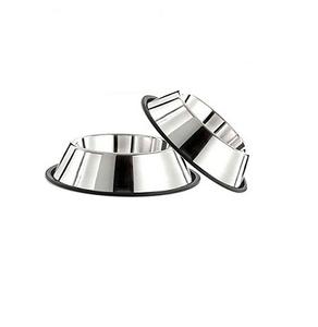 Cuencos de alimentación para mascotas de forma redonda de calidad de lujo, cuencos para perros de Color plateado de acero inoxidable con Base de goma para la venta caliente - Product Image 1