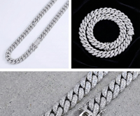 Collier chaîne cubaine tendance hip-hop pour hommes, en argent sterling 925, personnalisé, diamant moissanite rond VVS, chaîne à maillons