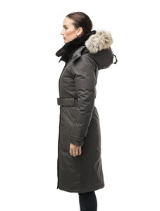 Dernier parka court à capuche pour femmes gris acier avec logo personnalisé veste d'hiver matelassée et bouffante en tricot - Product Image 3
