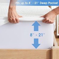 Protège-matelas en fibre de bambou, drap-housse à poches profondes, silencieux, respirant, anti-acariens, lavable en machine, convient aux matelas de 8 à 21 pouces
