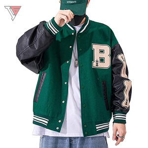 High Quality Custom Wool Leather Sleeves Letterman <b>Jacket</b> Customize Embroidered Any Color Varsity <b>Vintage</b> <b>Jacket</b> - Product Image 1