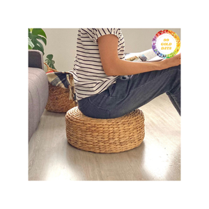 Bouffée de jacinthe d'eau ottomane Matériau naturel et durable fabriqué à la main au Vietnam pour le mobilier domestique et la décoration - Product Image 3