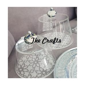 Plateau de la plus haute qualité avec couvercle en acier inoxydable plateau de service avec couvercle en acrylique pour l'utilisation de mariage d'hôtel - Product Image 3