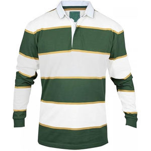 Camiseta de rugby bordada en verde y blanco, transpirable, de algodón y poliéster, ropa deportiva de ajuste atlético, ropa de fútbol cómoda - Product Image 1