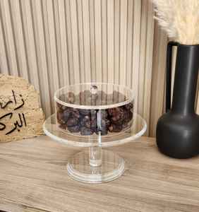 Boîte de rangement en acrylique transparente Signature Opulence avec couvercle en bois incrusté de nacre pour l'accueil du Ramadan et un style de table élégant - Product Image 2