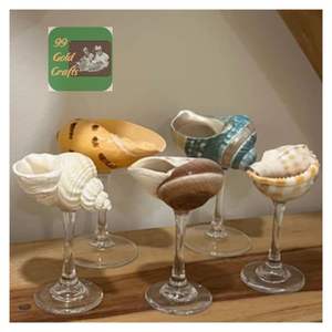 Coupe à vin en coquille de conque du Vietnam, artisanale, gobelet en coquillage pour les fêtes sur le thème de la plage et la décoration haut de gamme - Product Image 6