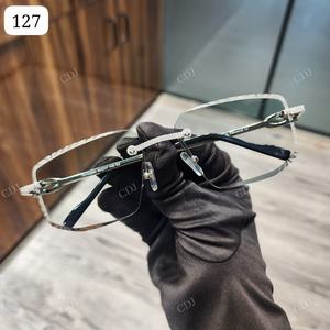 Trendy Bold and Shine <b>Grey</b> Lens Round Cut Certified VVS Moissanite Diamond Set Premium Stainless Steel <b>Frame</b> Sunglasses for Mens - Product Image 1