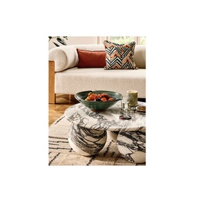 Mesa de centro redonda de Arte de diseño moderno de tema estándar completa nórdica simple pequeño apartamento ámbar pétalo modelo mesa auxiliar - Product Image 1