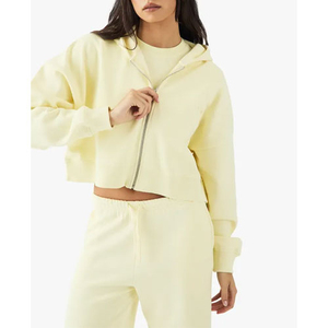 Sudaderas con capucha para mujer con diseño personalizado, ajuste holgado, cremallera completa, sudaderas con capucha de moda para mujer a la venta - Product Image 1