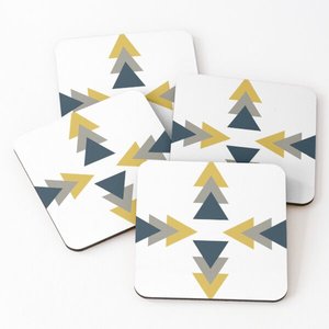 Posavasos de tendencia de alto grado, posavasos de madera de Acacia sobre posavasos para servir té impresos, Juego de 4 piezas, accesorios de cocina, posavasos de resina - Product Image 2