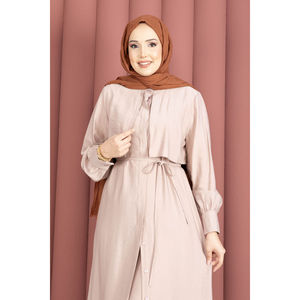 Conjunto de Dos Piezas en Crepé Beige Aller con Pantalones, Talla XS, para Primavera/Verano, MOQ 2 Piezas - Product Image 2