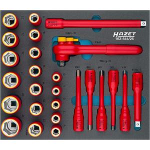 Jeu de clés à cliquet Hazet 1/2'' avec douilles et accessoires, isolation protectrice 1000V, ensemble de 26 pièces - Product Image 1