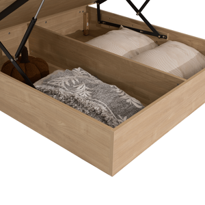 Base de Cama Moderna Minimalista de Tamaño Completo con Elevación a Gas, de Roble Macizo y Acero, Convertible para Muebles del Hogar - Product Image 5