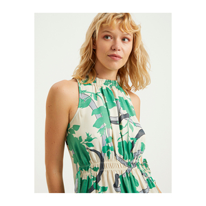 Vikon lastik Bel baskili saten elbise trang phục giản dị sản phẩm - Product Image 4