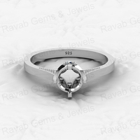 Bague d'éternité en argent sterling 925 de haute qualité, semi-monture 6 mm, sertie de 4 griffes, avec pierre CZ Infinity et résine pour cendres