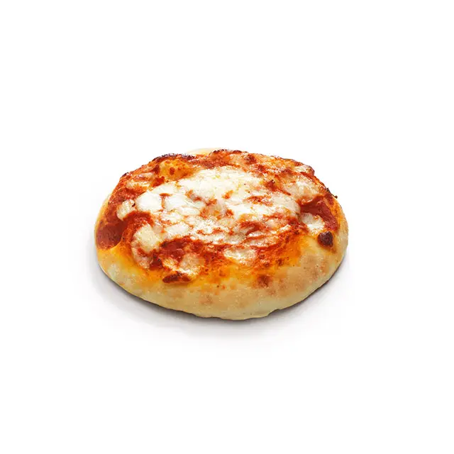 Top quality Italian Frozen cooked Small Round Margherita Pizza 100g w/ soft wheat flour rye flour Extra Virgin Olive Oil