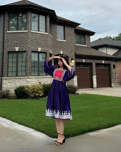 Afghan <b>Girls</b> Artisan <b>Crafted</b> Long Sleeve Chiffon Outfit with Vibrant Embroidery <b>for</b> Cultural Programs Wedding Ceremonies Festive - Product Image 1