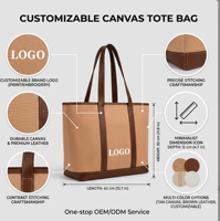 Tas Tote Kanvas Mewah Wanita Kapasitas Besar Logo Kustom Vintage, Tas Jinjing Kontras Unik, Produk Baru Liburan, Dilengkapi Penguat