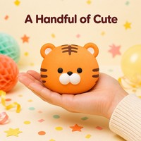 Jouet Squishy Tête de Tigre Mignon, Balle Anti-Stress en PU à Remontée Lente, Jouet Sensoriel Doux, Décoration de Bureau Kawaii, Cadeau de Fête