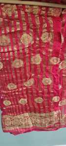 ผ้าพันคอแบบดั้งเดิมสำหรับผู้หญิงผ้าพันคอแบบดั้งเดิมของ Banarasi Bandhej Dupatta - Product Image 4