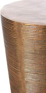 Taburete redondo de aluminio fundido hecho a mano de diseño único para consola con incrustaciones de hueso otomanos para sala de estar y dormitorio - Product Image 2