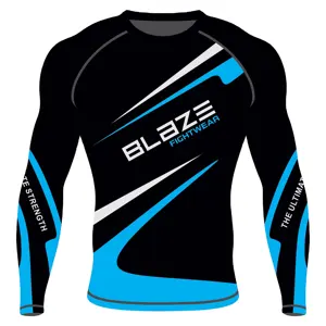 Hot sales Good quality Customize Your Own Logo Sublimated Full Sleeve Rash Guard Compression Shirt MMA Rashguard for Men