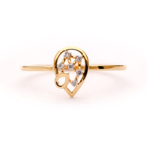 Anillo de Compromiso de Oro Abstracto con Diseño Hueco Inspirado en Diseñadores de Lujo - Product Image 1