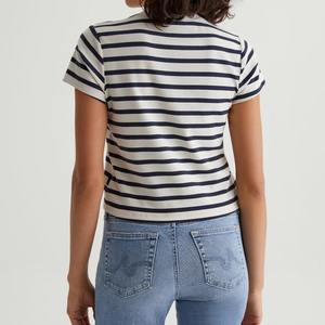 Camiseta de algodón 100% para mujer de diseño personalizado de alta calidad, colección para mujer con estampado de verano y bordado de logotipo personalizado - Product Image 2