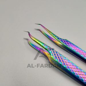 Pochette en cuir personnalisée en gros pince à cils en acier inoxydable outil pointu d'isolation droite pour la mise en forme des sourcils - Product Image 2